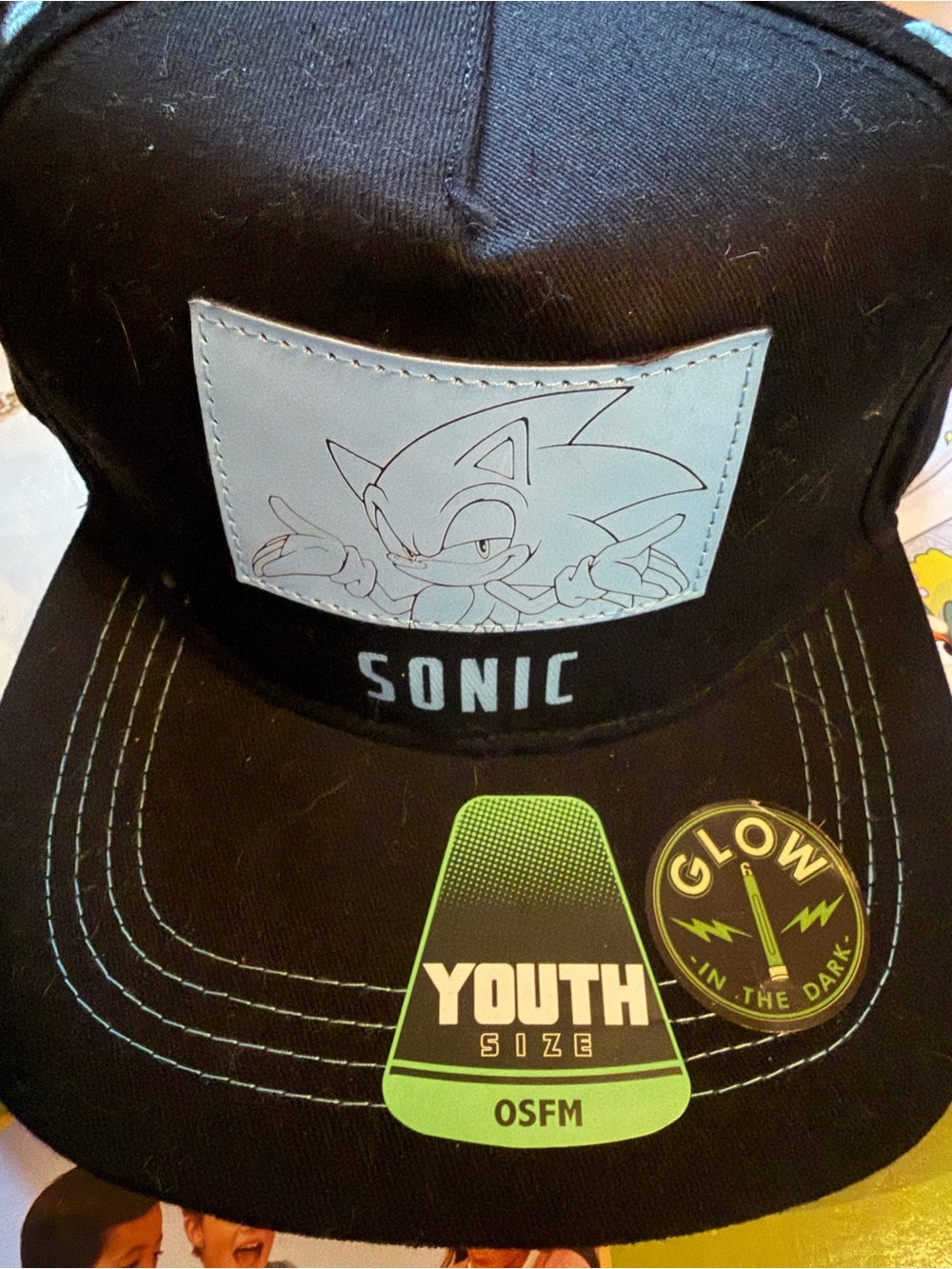 Sonic Youth Kids Baseball Cap - Black with Light Blue Patch